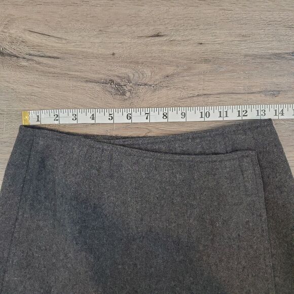 Vintage Y2K Express Wool Blend Wrap Mini Skirt Gray Preppy Academia 3 / 4 - Picture 7 of 11